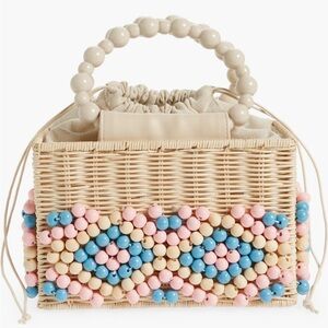 Beaded handbag purse basket
